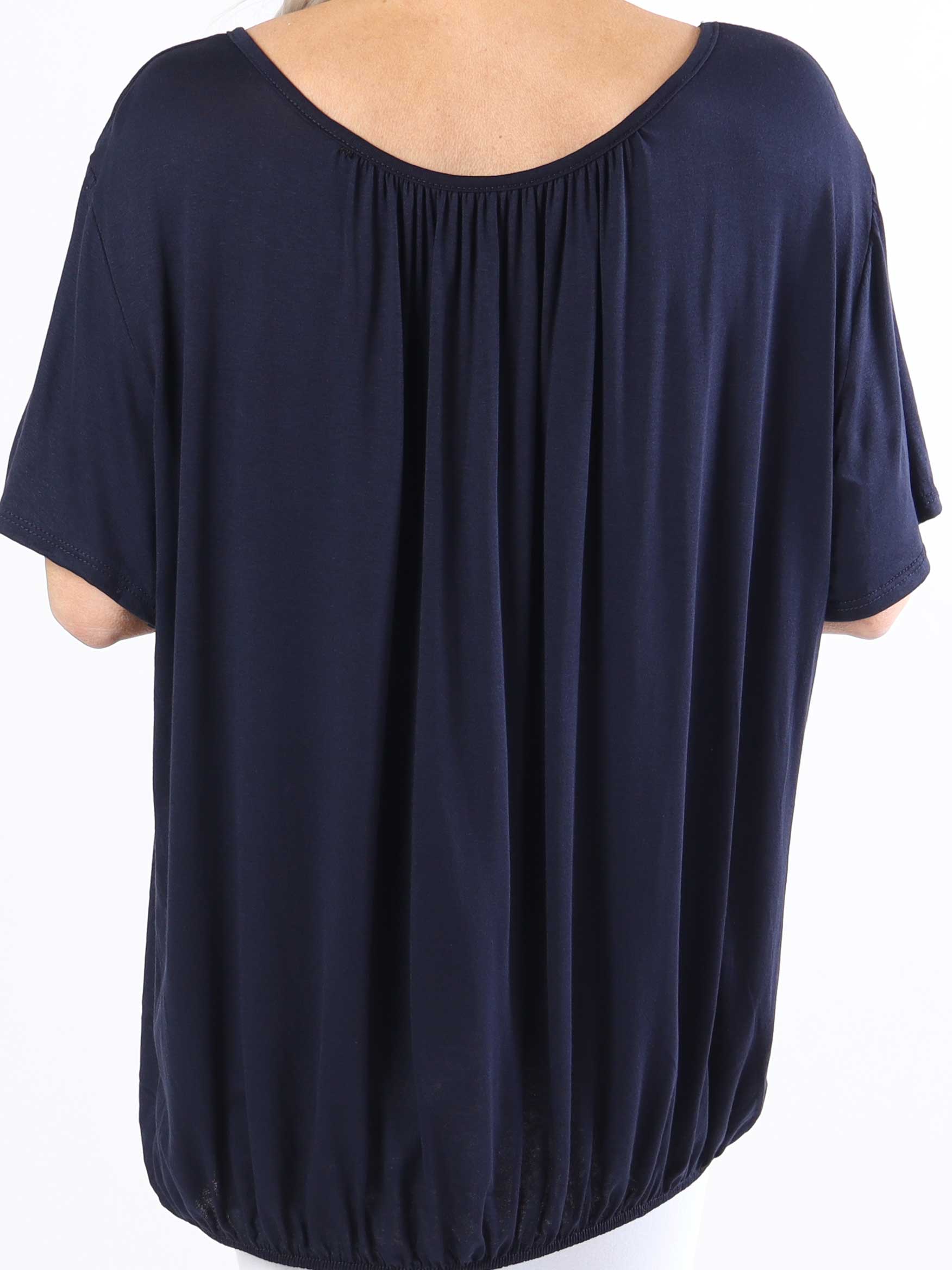 Miracle t-shirt - Basis t-shirt i plus size med elastik forneden (bestseller)